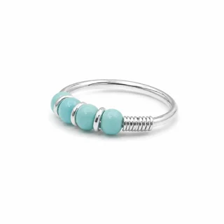 پیرسینگ بینی حلقه‌ای گوی‌دار آبی کم‌رنگ
